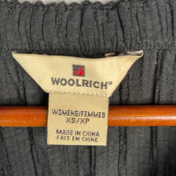 WOOLRICH Crinkle Surplice V-neck Dress Black Short Sleeve Knee Length Size XS - Picture 8 of 12
